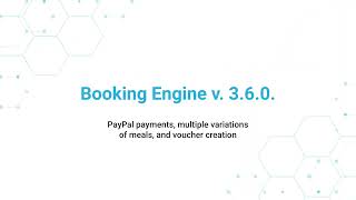 Booking Engine v. 3.6.0: PayPal payments, multiple variations of meals, and voucher creation