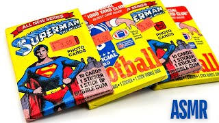 ASMR whisper and gum: 1989 Topps Football and 1978 Topps Superman cards