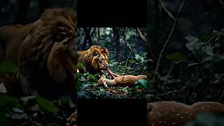 The Laion eating a deer #tiger #africananimals4k #lion #animal #4kwildlife #newbornbaby