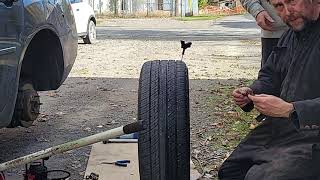 How to plug a nail hole in a tire. #tirerepair #howto #tire #fix #plug