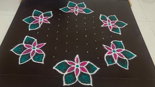 Sankranthi special color chukkala muggulu.Traditional muggulu.#Pongal kolam 2023#kolam#kolangal 11*6