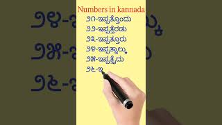 ೨೧ ರಿಂದ ೩೦/numbers in kannada /#shortsfeed