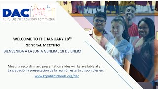 District Advisory Committee General Body Meeting - January 18, 2022