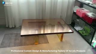 RECHI |Custom Acrylic Lifestyle Home Furniture & Furnishing| Translucent Tea Acrylic Table