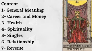 Justice Tarot Meaning in Hindi |Interpretation of Justice #tarotandoraclespace