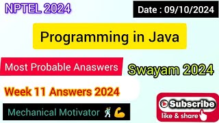 Programming in Java WEEK 11