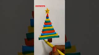 Create a Beautiful Christmas Tree with Brush Pens #Shorts #christmas #easydrawing