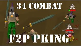 34 Combat Adamant 2h Pking  - OSRS F2P Pking