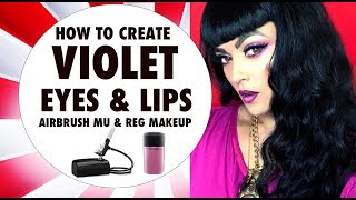 HOW TO CREATE VIOLET EYES AN LIPS | AIRBRUSH | MAKEUP | GLAM |