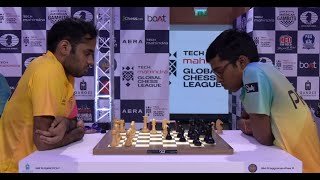 Praggnanandhaa(2668) vs Arjun Erigaisi (2698) - Global Chess League 2024