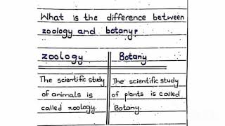 difference between zoology and botany #zoology #botany