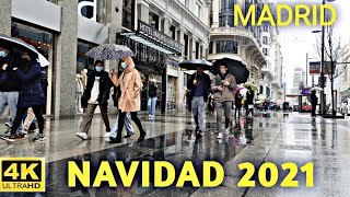 [4K] MADRID RAINY CHRISTMAS WALKING TOUR DECEMBER 25 2021..