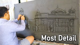 Golden Temple most detail clay work | fiber mural art | Art Tech