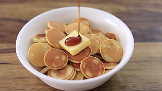 Mini cereal pancakes ميني بانكيك رائعين مثل القطن فرحوا بيهم الأطفال الصغارالبانكيك