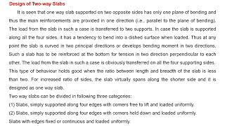 Design of One Way and Two way Slabs