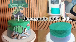 Decorando bolo tema Hulk