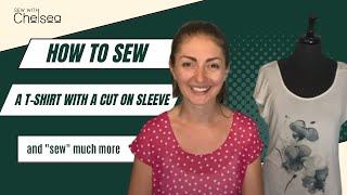 How to sew a t-shirt with a cut on sleeve (easy sew along)