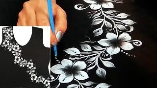 Silver Painted Suit Design | Latest Fashion Suit Design | Black color Kurti design