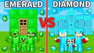 Mikey EMERALD vs JJ DIAMOND FAMILY Survival Battle in Minecraft (Maizen)