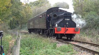 (4K). A Day at S&DJR Midsomer Norton with 7109 Sentinel (Joyce) 28.10.18