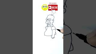 How to Draw Homer Simpson|Teacher Henry #short, #Shorts, #shortsvideo,