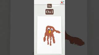 O for Owl🦉- Alphabet handprint art for toddlers #alphabet #activity #toddler #shorts #craft #owl