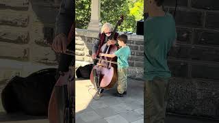 Music & Mentorship: Young Star Assists Cello Player in Central Park #shorts