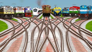 9️⃣ TRAINS CROSSING AT SAME TRACK | BUMPY 3D RAILROAD | Train Simulator | railworks 3 #railway