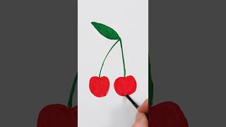 Cherry 🍒 Painting! Art for Kids  #shorts #painting #art #shortsvideo