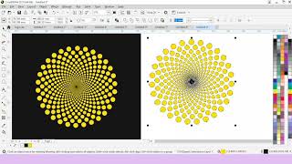 how to make Circular Yellow dots illusion || CorelDRAW me Circular Yellow dots illusion kese banaye