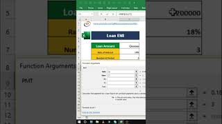 Excel Pro Trick: Loan EMI Calculation Formula | Loan calculator #shorts #excelshorts