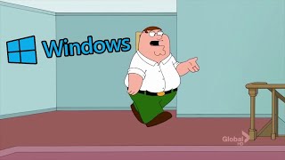 Peter falls down the stairs but with random Windows Sound Effects