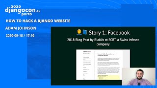 DjangoCon 2020 | How to Hack a Django Website - Adam Johnson