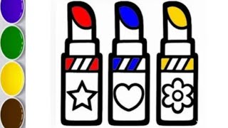 Lipstick 💄 💋 set drawing,coloring & painting for kids and toddlers,152