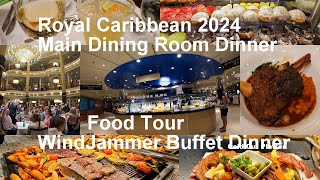 Royal Caribbean Adventure of the Seas Main Dining Menu & Food + Buffet Dinner Food Tour 2024