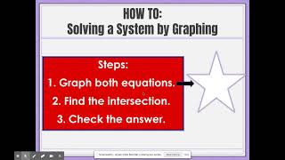 Systems of Equations: Graphing part 1