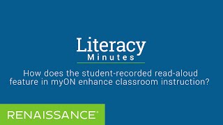 How does the student-recorded read-aloud feature in myON enhance classroom instruction?