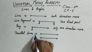 Lines And Angles || Universal Maths Academy || Maths class 7th ch-5 Exercise-5.1