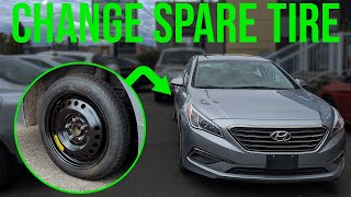 How to Change Spare Tire - Hyundai Sonata (2015-2017)