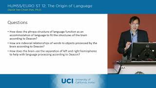 The Origin of Language - 23-1 - Terrence Deacon 4 - Discussion