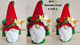 The easiest and fastest way to make a wonderful Gnome from a roll ❄️no SEW.Christmas Crafts DIY♻️