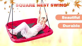 A Kids' Playground! The Red Square Swing that Ignites Children's Fun!