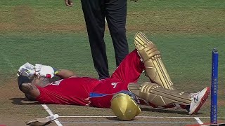 Shikhar Dhawan crying when Bhuvneshwar Kumar's ball injured him and Shikhar Dhawan falldown on pitch