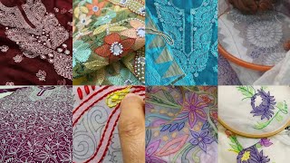 Beautiful & useful shadow embroidery pattern designs for shirts || dupatta || trousers latest trend