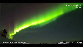 Northern light timelapse Levi 10.3.2023