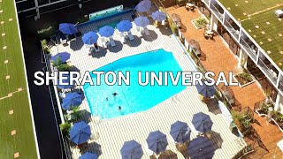 SHERATON UNIVERSAL HOTEL | 2 Queen High Floor Room Tour | MARRIOTT TITANIUM ELITE