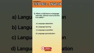 CTET 2023 English Pedagogy Most important question/Ctet paper 1 English Part of speech #shorts #ctet