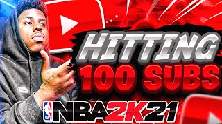 HITTING 100 YT SUBS+ FUNNY LIT GAMEPLAY! 99 OVERALL BEST DEMIGOD BUILD NBA2K21! BEST JUMPSHOT.......