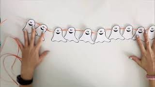 DIY LITTLE GHOST BANNER | Easy Halloween Decor for kids Printable Template |