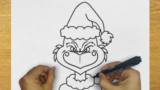 HOW TO DRAW THE GRINCH STEP BY STEP | DRAWING GRINCH EASY